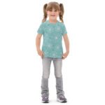 Teal Spiderweb Kids T Shirt Whimsical Halloween Tee