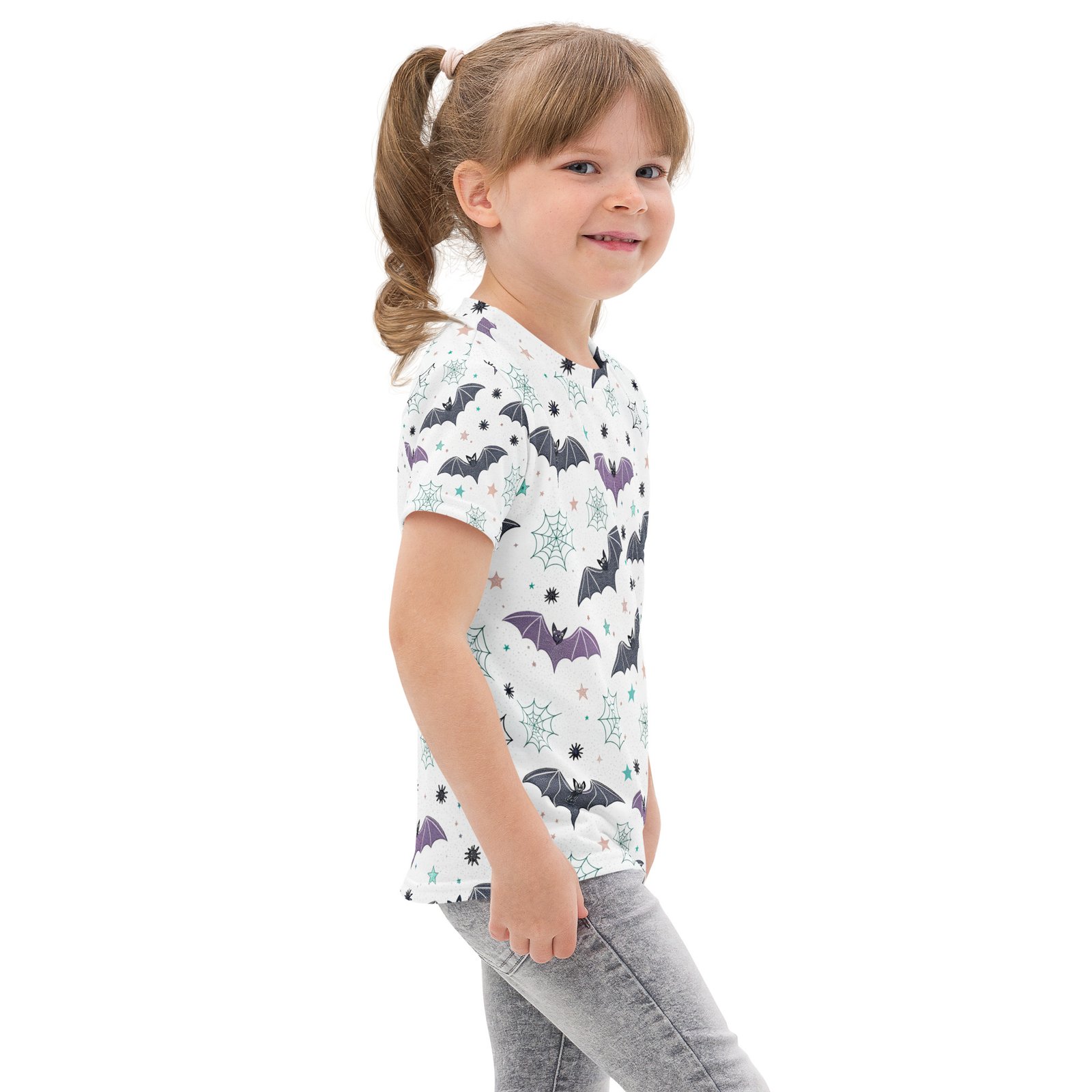 Cute Halloween Bat Kids T Shirt Spooky Spiderweb Tee Cute Halloween Bat Kids T Shirt Spooky Spiderweb Tee