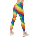 Colorful Grid Leggings Vibrant Square Pattern Yoga Pants