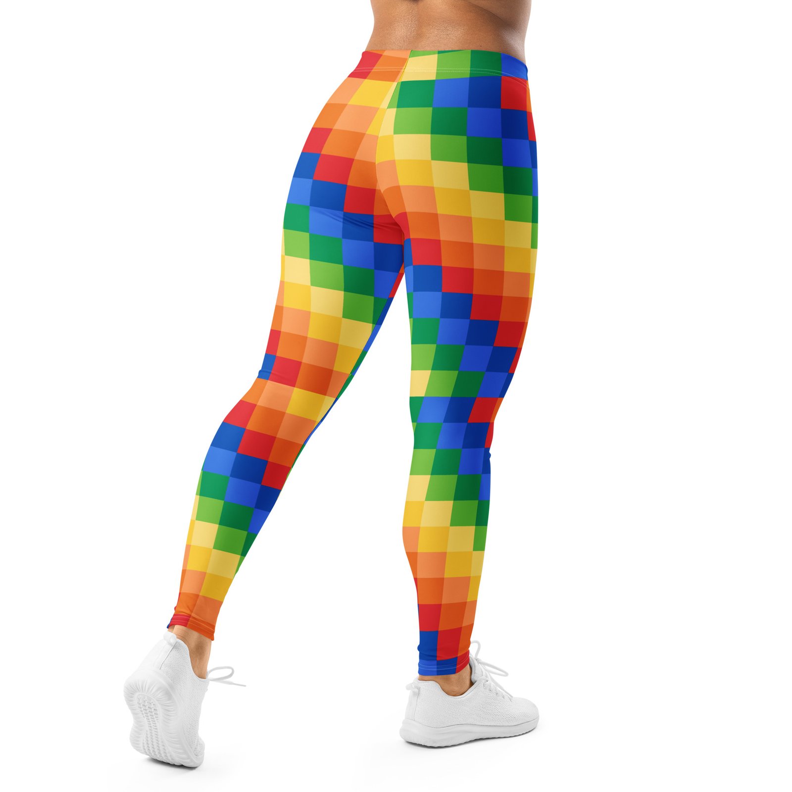 Colorful Grid Leggings Vibrant Square Pattern Yoga Pants Colorful Grid Leggings Vibrant Square Pattern Yoga Pants