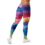 Rainbow Wave Leggings Watercolor Yoga Pants