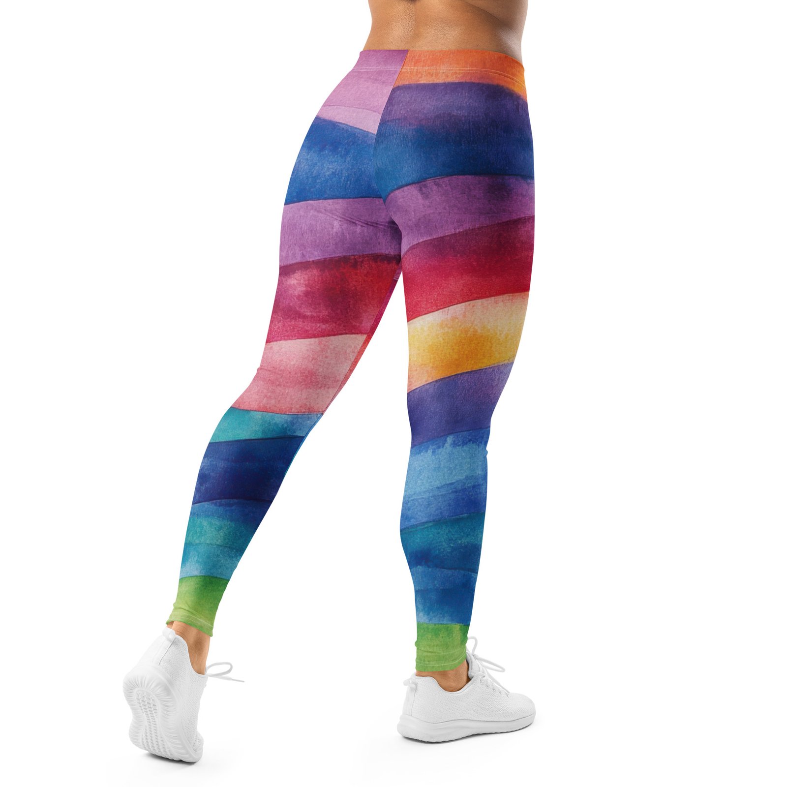 Rainbow Wave Leggings Watercolor Yoga Pants Rainbow Wave Leggings Watercolor Yoga Pants