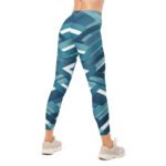 Blue Chevron Leggings Teal Geometric Yoga Pants