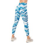 Blue 3d Chevron Leggings Geometric Yoga Pants