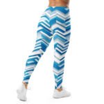Blue 3d Chevron Leggings Geometric Yoga Pants