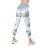 Light Blue Wave Leggings Soft Geometric Yoga Pants