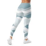 Light Blue Wave Leggings Soft Geometric Yoga Pants
