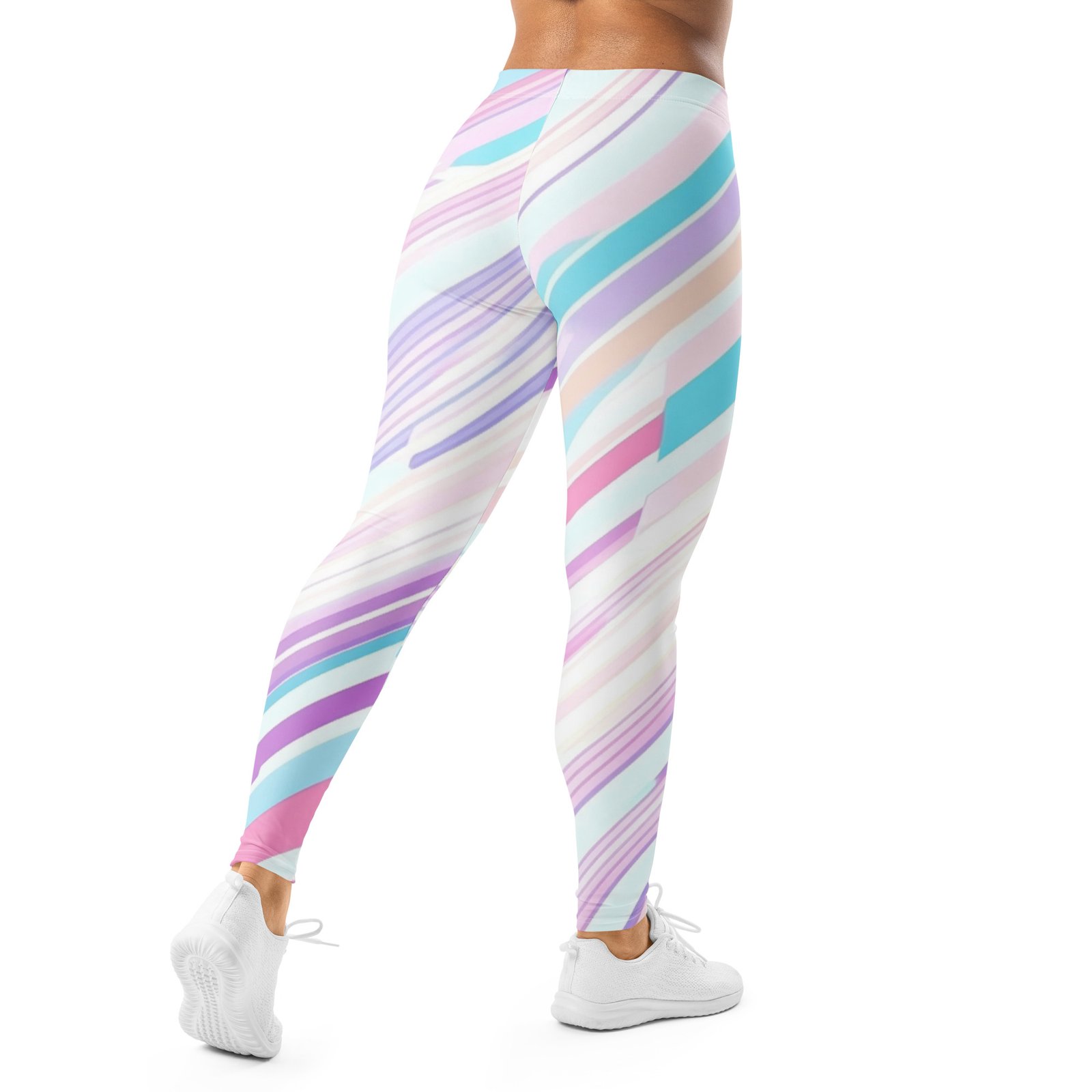Pastel Stripe Leggings Diagonal Yoga Pants Pastel Stripe Leggings Diagonal Yoga Pants