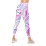 Pastel Swirl Leggings Dreamy Pink Purple Wave Yoga Pants
