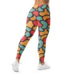 Retro Abstract Leggings Vintage Color Block Yoga Pants