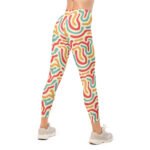 Retro Wavy Leggings Vintage Abstract Yoga Pants