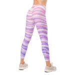 Glitter Wave Leggings Pink Purple Sparkle Yoga Pants