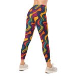Psychedelic Wave Leggings Retro 70s Colorful Yoga Pants