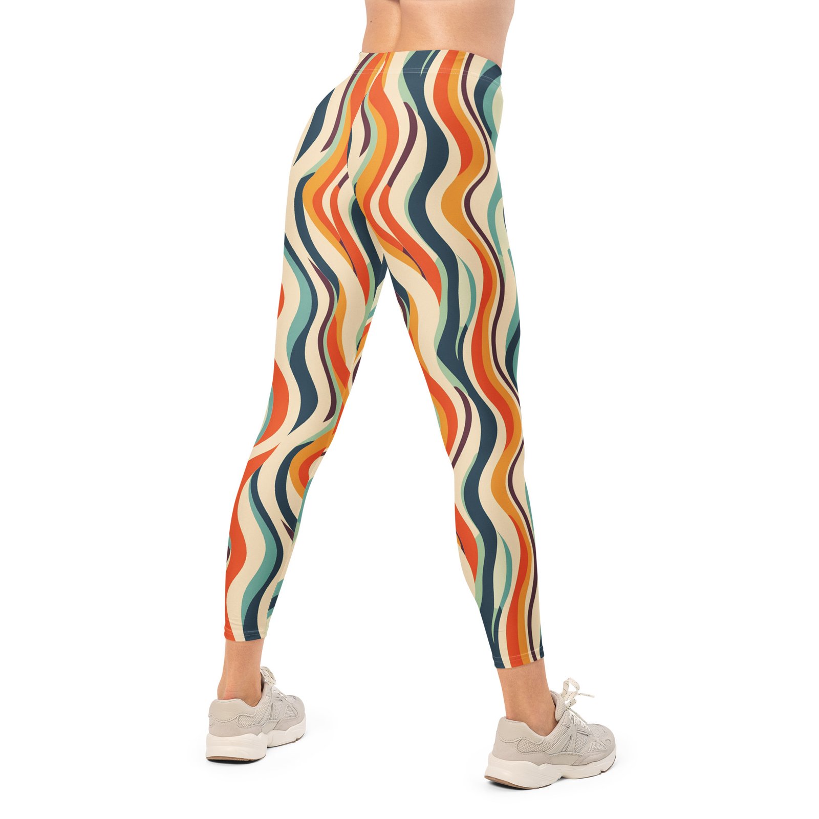Retro Wave Leggings Colorful Vintage Wavy Yoga Pants Retro Wave Leggings Colorful Vintage Wavy Yoga Pants