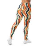 Retro Wave Leggings Colorful Vintage Wavy Yoga Pants