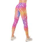 Colorful Zebra Leggings Gradient Wave Yoga Pants