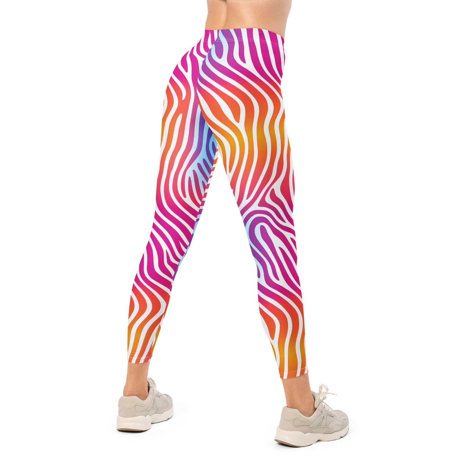 Colorful Zebra Leggings Gradient Wave Yoga Pants Colorful Zebra Leggings Gradient Wave Yoga Pants