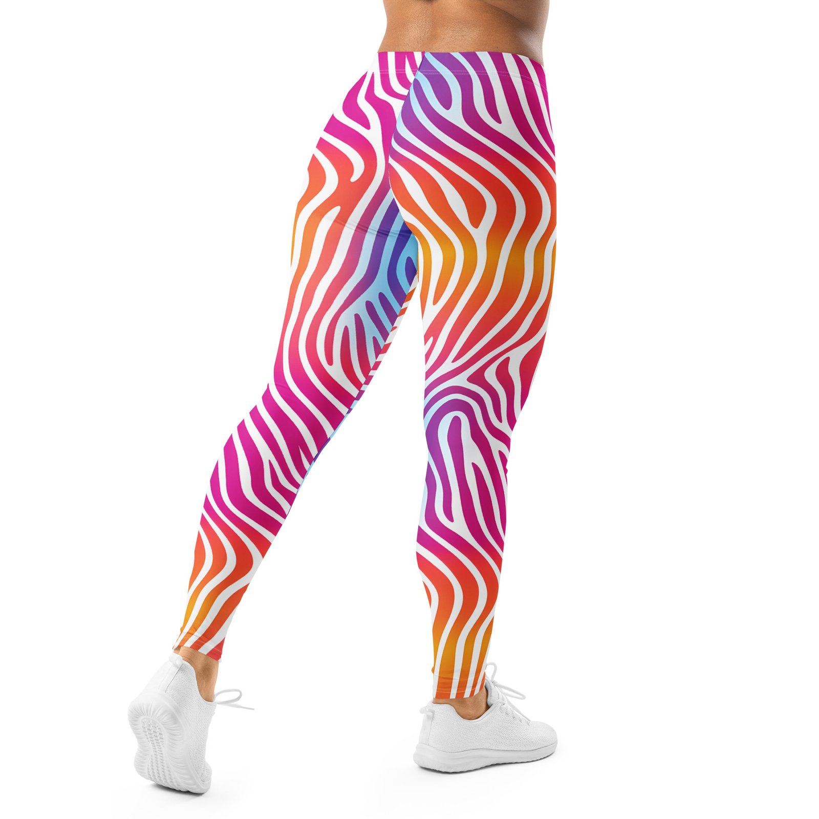 Colorful Zebra Leggings Gradient Wave Yoga Pants Colorful Zebra Leggings Gradient Wave Yoga Pants