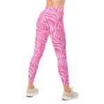 Pink Zebra Leggings Wavy Pattern Yoga Pants