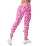 Pink Zebra Leggings Wavy Pattern Yoga Pants