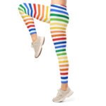 Rainbow Stripe Leggings Colorful Yoga Pants