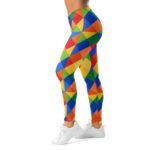 Colorful Diamond Leggings Vibrant Geometric Yoga Pants
