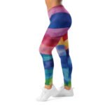 Rainbow Wave Leggings Watercolor Yoga Pants