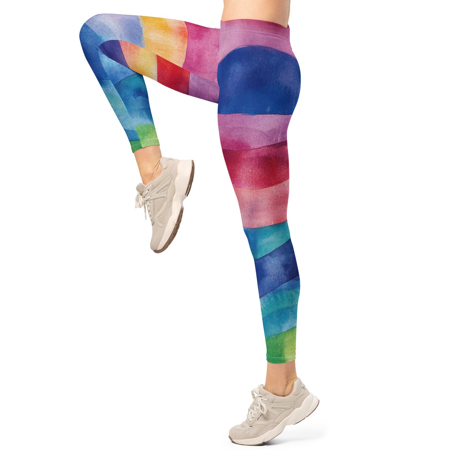 Rainbow Wave Leggings Watercolor Yoga Pants Rainbow Wave Leggings Watercolor Yoga Pants