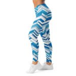 Blue 3d Chevron Leggings Geometric Yoga Pants