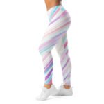 Pastel Stripe Leggings Diagonal Yoga Pants