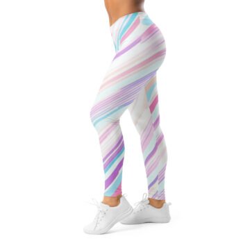 Pastel Stripe Leggings Diagonal Yoga Pants