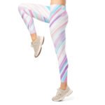 Pastel Stripe Leggings Diagonal Yoga Pants