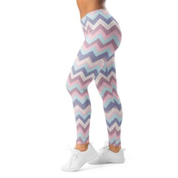 Pastel Chevron Leggings Soft Dotted Zigzag Yoga Pants