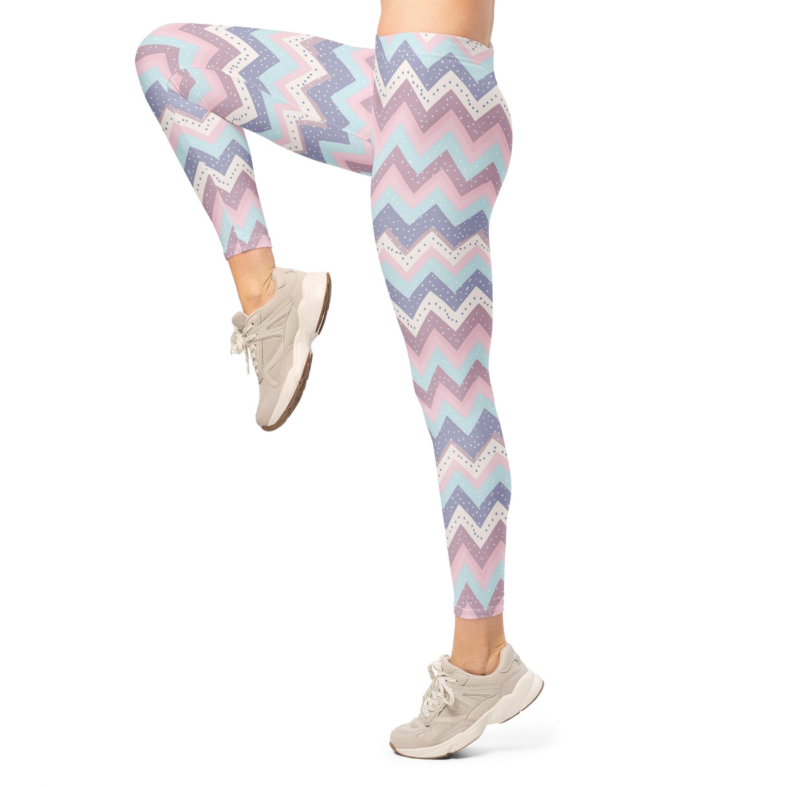 Pastel Chevron Leggings Soft Dotted Zigzag Yoga Pants Pastel Chevron Leggings Soft Dotted Zigzag Yoga Pants