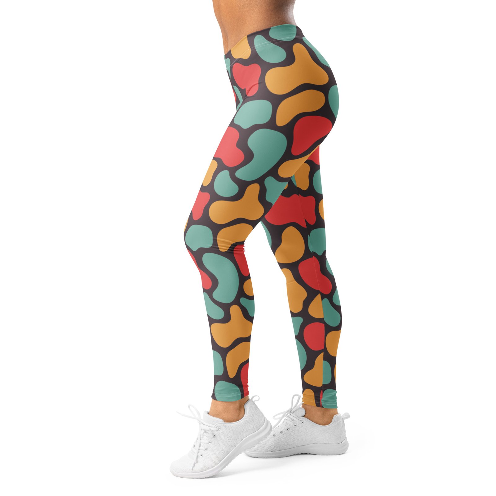 Retro Abstract Leggings Vintage Color Block Yoga Pants Retro Abstract Leggings Vintage Color Block Yoga Pants