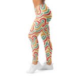 Retro Wavy Leggings Vintage Abstract Yoga Pants