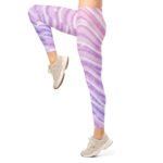 Glitter Wave Leggings Pink Purple Sparkle Yoga Pants