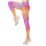 Colorful Zebra Leggings Gradient Wave Yoga Pants