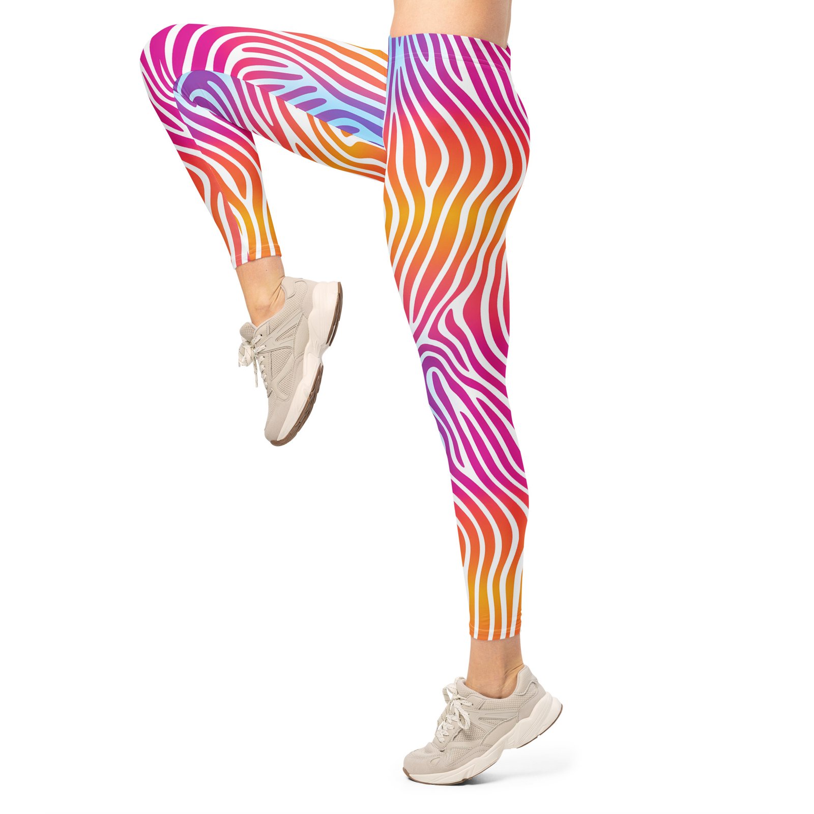 Colorful Zebra Leggings Gradient Wave Yoga Pants Colorful Zebra Leggings Gradient Wave Yoga Pants