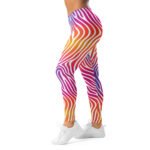 Colorful Zebra Leggings Gradient Wave Yoga Pants