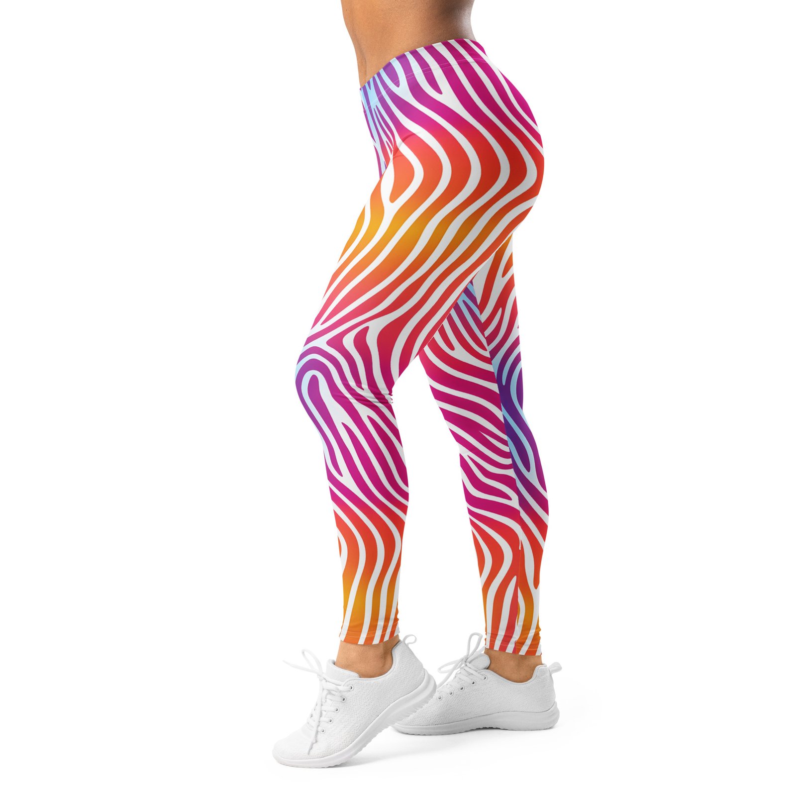 Colorful Zebra Leggings Gradient Wave Yoga Pants Colorful Zebra Leggings Gradient Wave Yoga Pants