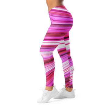 Pink Swirl Leggings Vibrant Abstract Yoga Pants