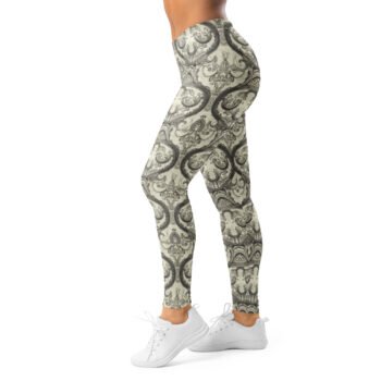 Home 1 Baroque Pattern Leggings Vintage Ornate Yoga Pants
