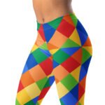 Colorful Diamond Leggings Vibrant Geometric Yoga Pants