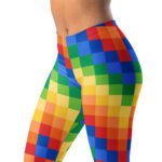 Colorful Grid Leggings Vibrant Square Pattern Yoga Pants