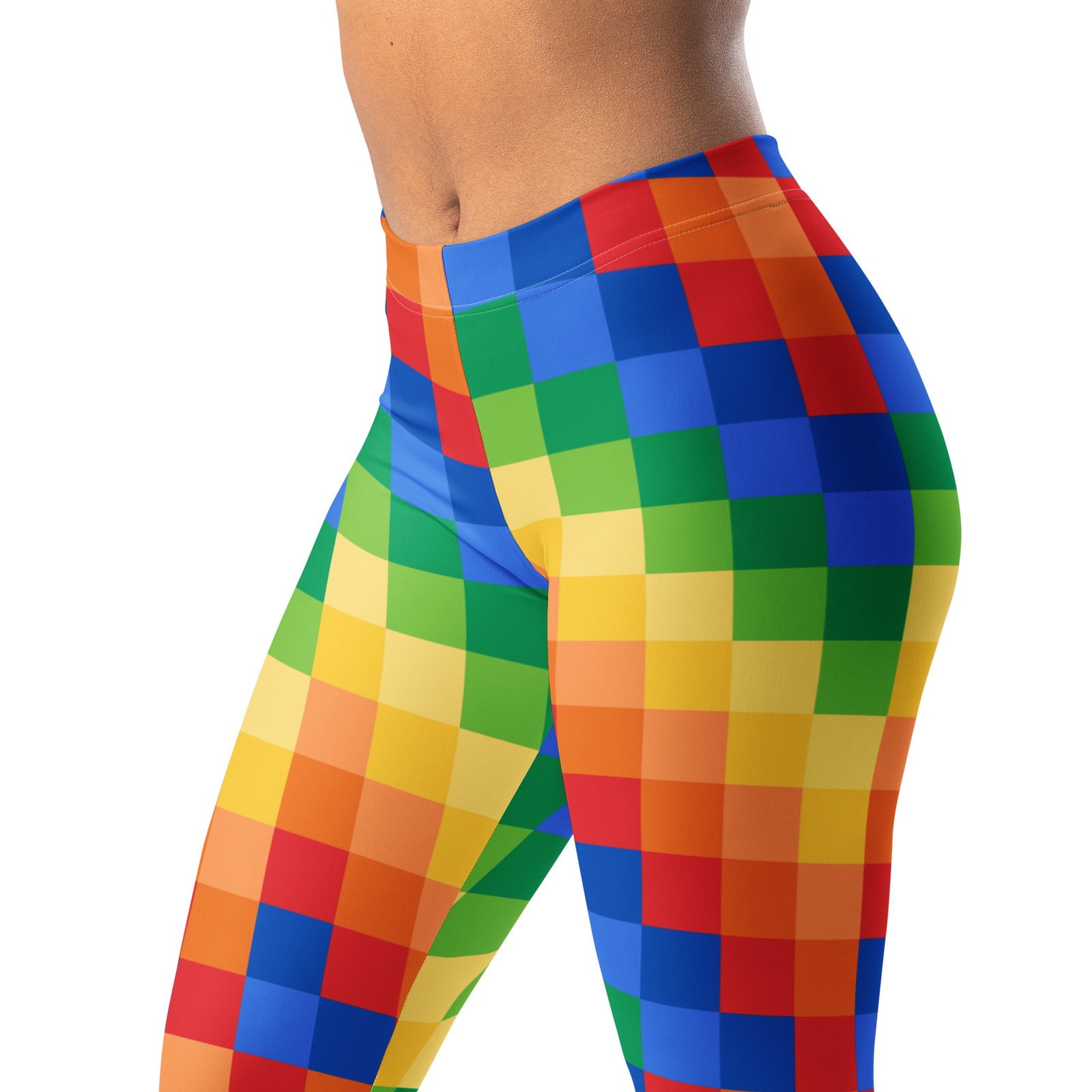 Colorful Grid Leggings Vibrant Square Pattern Yoga Pants Colorful Grid Leggings Vibrant Square Pattern Yoga Pants