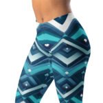 Blue Wavy Chevron Leggings Teal Geometric Yoga Pants