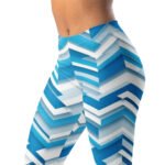 Blue 3d Chevron Leggings Geometric Yoga Pants