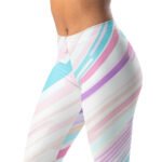 Pastel Stripe Leggings Diagonal Yoga Pants