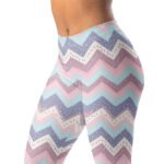 Pastel Chevron Leggings Soft Dotted Zigzag Yoga Pants